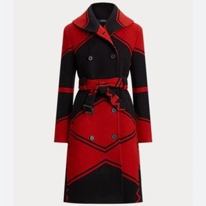 Ralph Lauren Carlyn double-breasted Red Wool Coat US Women’s Size 12 NEW w/ Tag